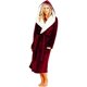 thumbnail image 1 of Batas Prolriy para mujer, bata de baño alargada de felpa de invierno para mujer, bata de manga larga, bata de mujer, color vino XXL, 1 of 7