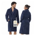 thumbnail image 1 of Bata de Baño Suave, Absorbente y de Secado Rápido, Unisex Real Textil (Azul Marino, Unitalla), 1 of 8
