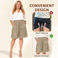 thumbnail image 7 of Women Wide Leg Shorts Casual Loose Folded Color Breathable Hiking Shorts Beige, 7 of 7