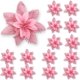 thumbnail image 1 of Elroy - 5 piezas de flores artificiales de Pascua con purpurina, adornos navideños para árbol de Navidad, color rojo y dorado, 1 of 7