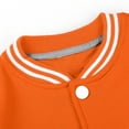 thumbnail image 5 of TiaoBug Kids Boys Plain Jacket Varsity Baseball Retro Coats Track Top Outwear Orange 9-10, 5 of 7