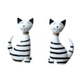 thumbnail image 2 of Figuritas de Gato a Rayas, Esculturas de Animales Abstractas, Adornos Nórdicos para Estante de Recuerdos, Sala de Estar, 2 Piezas, 2 of 9