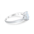 thumbnail image 2 of Three Stone Oval Engagement Ring Lab Created White Opal 925 Sterling Silver Size 9, 2 of 5