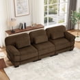 thumbnail image 3 of HUMEHA 104" Corduroy L-Shaped 3-Seater Brown Modular Sectional, 3 of 15
