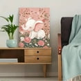 thumbnail image 5 of Qisvanset Cute Elephant in Roses Floral Canvas Wall Art, 40x30cm for Living Room Bathroom, 5 of 8