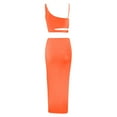 thumbnail image 5 of 2 Piece Outfit Maxi Dress for Women Summer Deep U Neck Sleeveless Tank Crop Tops Long Skirt Set Party Bodycon Dresses Orange S, 5 of 5