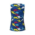 thumbnail image 5 of Haiem Cartoon Shark Workout Tank Tops for Women, Athletic Sports Slim-Fit Tank Tops, Compression Sleeveless Dry Fit Shirts,Athletic Shirt-Small, 5 of 9