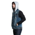 thumbnail image 6 of G-Style USA Men's Detachable Hood Denim Jean Vest DK108 - DARK INDIGO - 4X-Large, 6 of 8