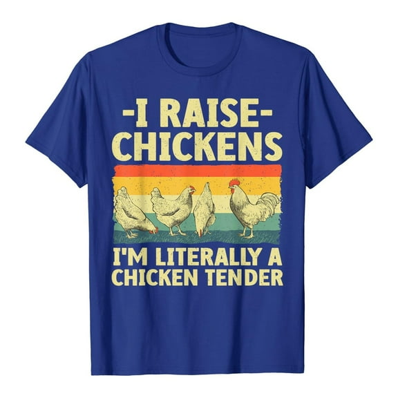 IWRICH Chicken Lover Accessories & Stuff Unisex-Adult T-Shirt Black Small Funny Chicken Tender Art Poultry Chicken Farmer T-Shirt Blue XL