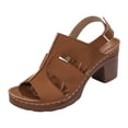 thumbnail image 5 of Rokment Women's Platform Gladiator High Heels Dressy Sandals for Woman 2026 Summer Fashionable Leather Casual Fish Mouth Peep Toe Chunky Block Heeled Slingback Dress Pumps Ladies E Size 7.5, 5 of 6