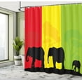 thumbnail image 4 of Ambesonne Silhouette Shower Curtain, Fauna, 69"Wx70"L, Yellow Lime Green, 4 of 4