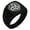 Black, variant on Stainless Steel Triskelion Odin's Horn Knot Viking Chevron Pattern Biker Style Polished Ring