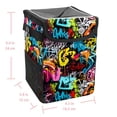 thumbnail image 5 of Graffiti Foldable Car Trash Can with Lid, Leak-proof Mini Trash Can Hanging Storage Bag- Car Trash Bin for, 5 of 6