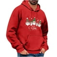 thumbnail image 3 of BiZtdJrK Novelty Graphic Hoodie Sweatshirt for Men Cute Santa Printed Long Sleeve Pullover Sweatshirts Drawstring Funny Xmas Hooded Shirts with Pocket Red XL, 3 of 5