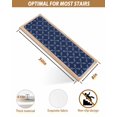 thumbnail image 4 of Stair Treads for Wooden Steps, Navy Blue Peel and Stick Stair Treads with Adhesive, Geometric Leaf Diamond Plaid Abstract Check Non Slip Indoor Stairs Runner Rugs Mats for Elders Dogs 8"x30"4PCS, 4 of 7