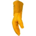 thumbnail image 3 of Caiman Premium Top Grain Goatskin MIG Welding Gloves, DuPont Kevlar Stitching, Unlined, 4-inch Gauntlet Cuff, Gold, X-Large 1869-6, 3 of 5