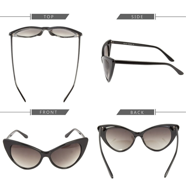 Women's Black Cat Eye Sunglasses Classic Designer Retro Vintage