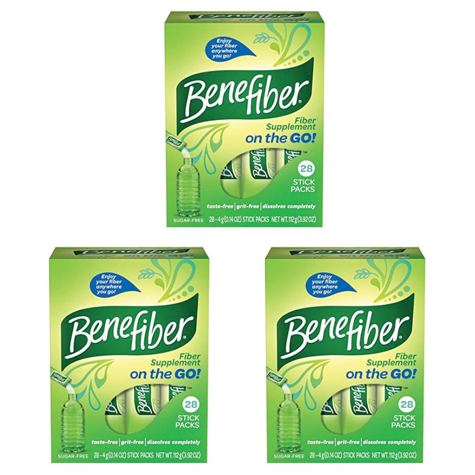 Benefiber Sugar Free Drink Mix Stick Packs, Taste Free - 28 Ea, 3 Pack