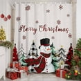 thumbnail image 3 of Beige Christmas Snowman Shower Curtain, Xmas Trees Winter Snowflake Waterproof Fabric Shower Curtains with 12 Hooks, Bathroom Curtain Set for Bathroom Accessories Decor, 54 x 78Inches, 3 of 9