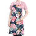thumbnail image 5 of Pioneer Flower Floral Print Pattern Apron-Garden Aprons for Women with Pockets-Cotton Linen Waterproof Kitchen Cooking Gardening Aprons Adjustable for Kitchen,Cooking,BBQ and Salon 33x27 Inch, 5 of 7