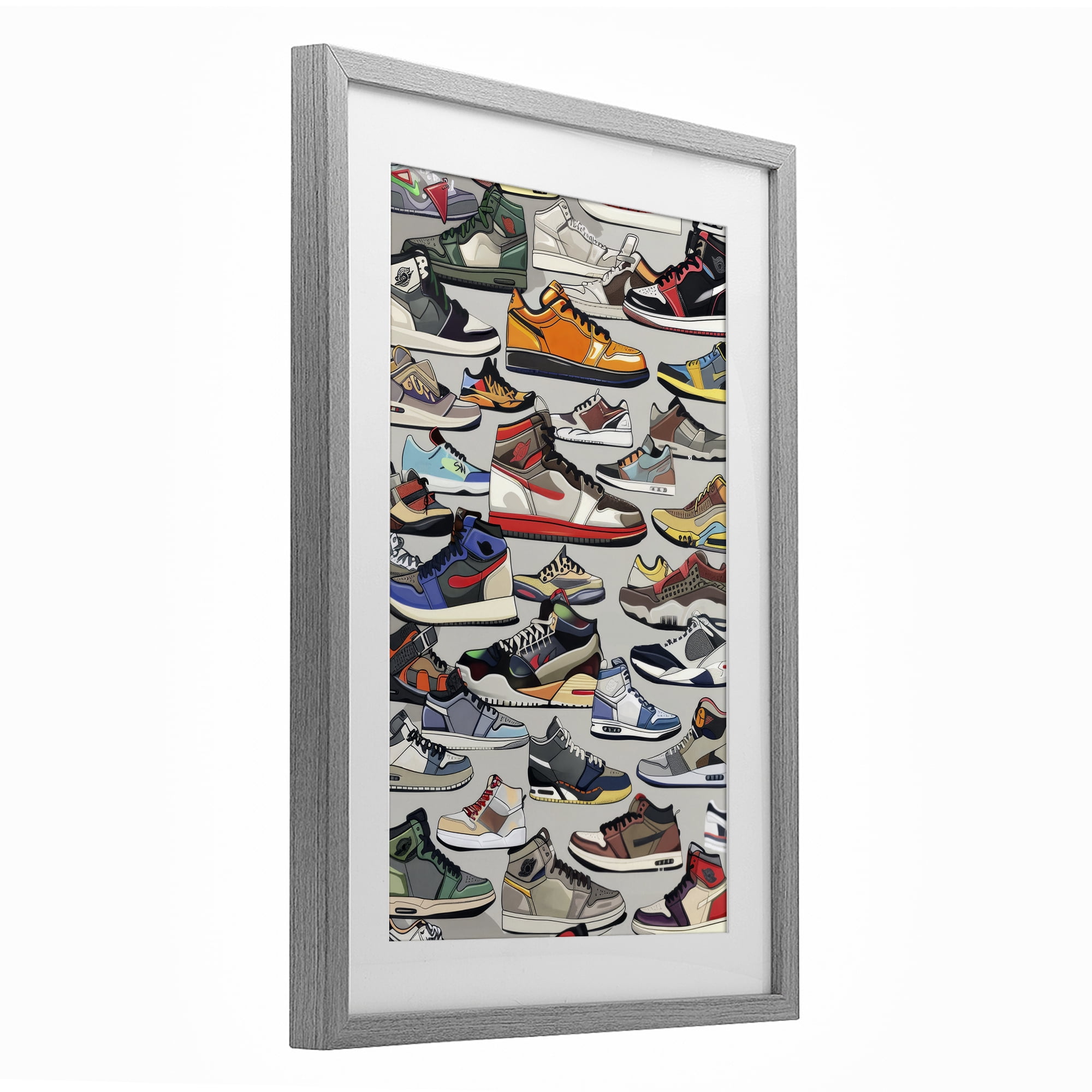Stupell Industries Shoe Time Urban Styles Gray Framed Print Under Glass, design by Ray Powers