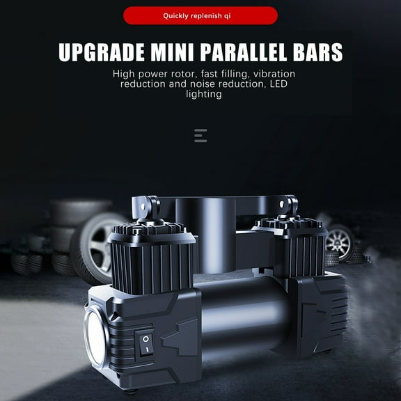 Deyared Car Accessories Auto Parts Car High-Power Tire Pump Mini True Twin Cylinder Car Pump on Clearance
