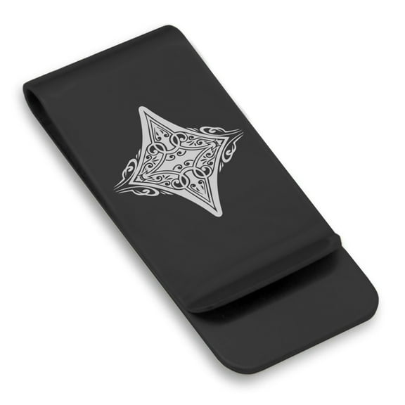 Stainless Steel Diamond Card Suit Classic Slim Money Clip Credit Card Holder