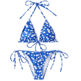 thumbnail image 1 of Women Two Piece Halter Padded Top Tie Side Bottom Triangle Bikini Bathing Suit, 1 of 5