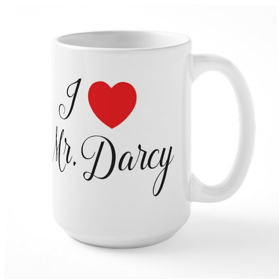 CafePress - I Love Mr Darcy Mugs - 15 oz Ceramic Large White Novelty Mug