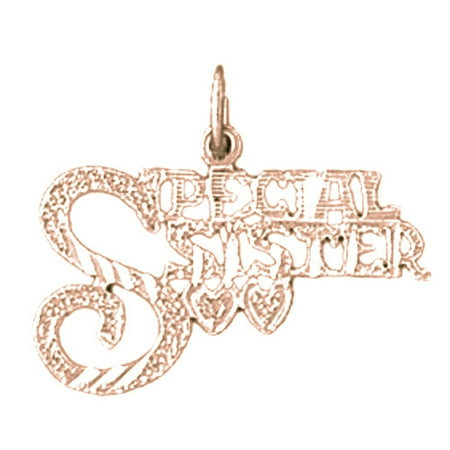 Rose Gold-plated 925 Sterling Silver Special Sister Pendant - 18 mm (Approx. 0.85 grams)