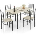 thumbnail image 2 of Costway 5 Piece Dining Table Set 29.5" with 4 Chairs Wood Metal Kitchen Breakfast Furniture Natural, 2 of 10