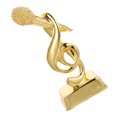 thumbnail image 1 of HINTRMENT Trophée Microphone Doré Récompense Décorative pour Karaoké et Concours de Chant Décoration, 1 of 8
