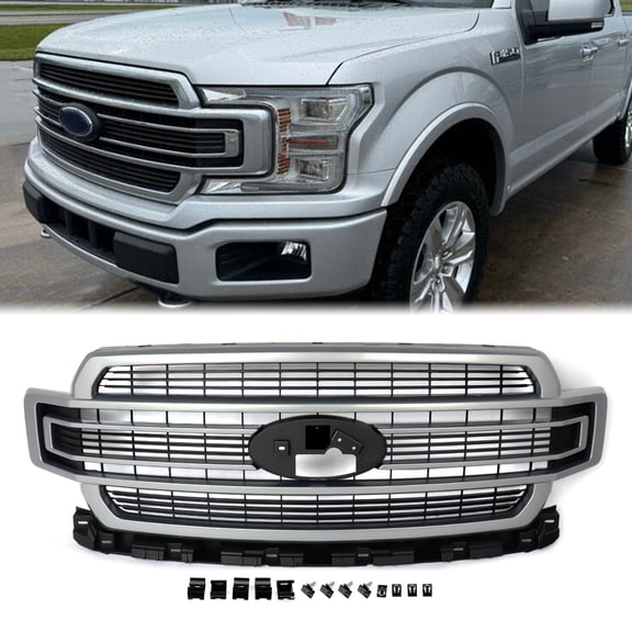 Iconic Silver Front Bumper Grille Grill For 2018-2020 Ford F-150 F150 Limited