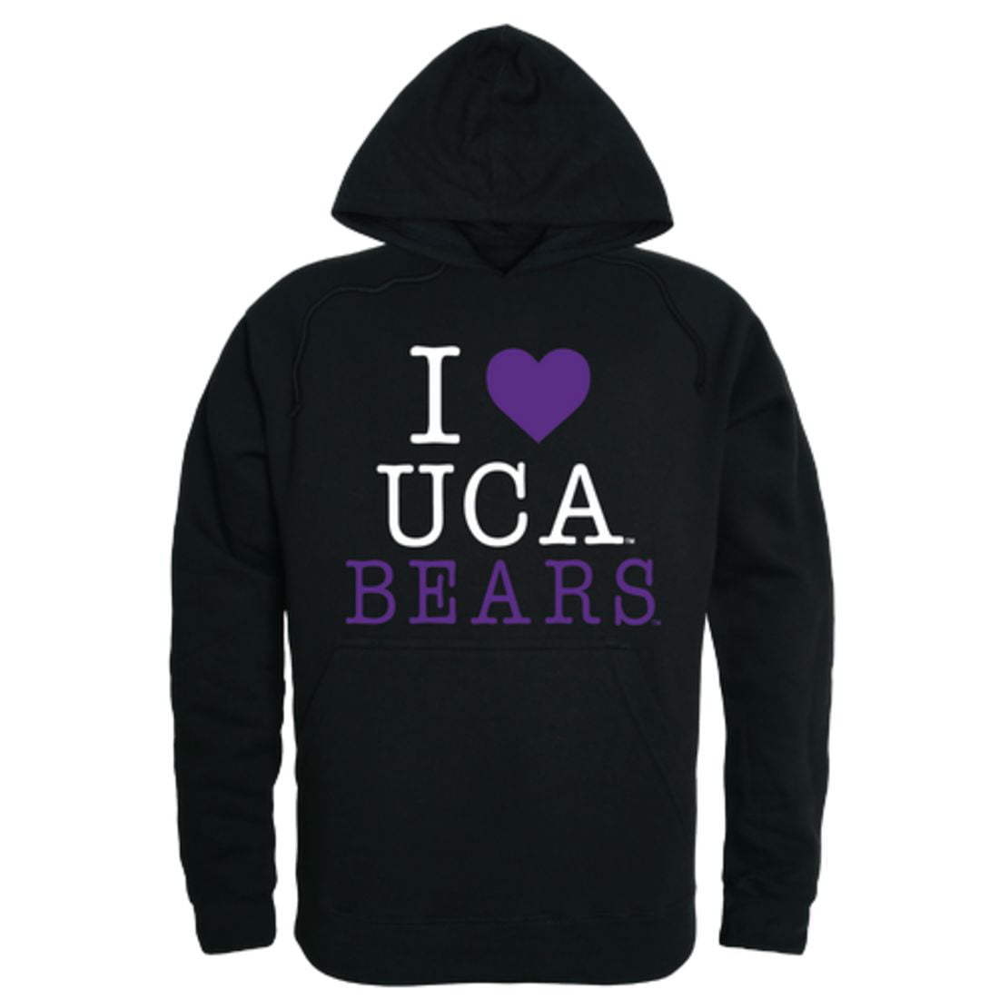 I Love UCA University of Central Arkansas Bears Hoodie Sweatshirt Black Small