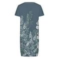thumbnail image 5 of EGNMCR Robes de Fête pour Femmes Mode Femmes Été Décontracté Manches Courtes Col en V Robe à Imprimé Floral, 5 of 5