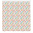 thumbnail image 2 of Ambesonne Beach Shower Curtain, Slippers Sunglasses Cherries, 69"Wx84"L, Pale Ruby Teal and Orange, 2 of 4