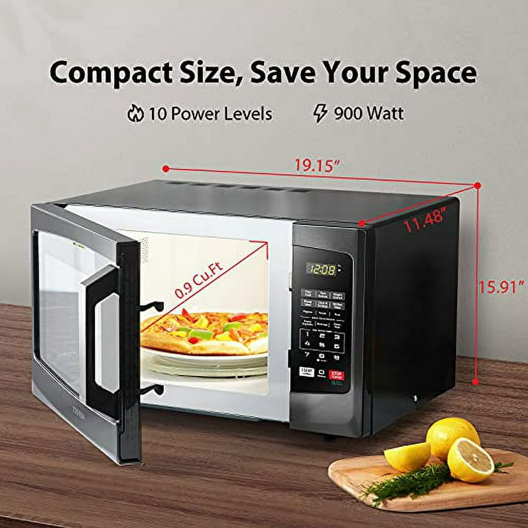 TOSHIBA EM925A5A-SS Countertop Microwave Oven, 0.9 Cu Ft With 10.6 Inch  Removable Turntable, 900W, 6 Auto Menus, Mute Function & ECO Mode, Child  Lock