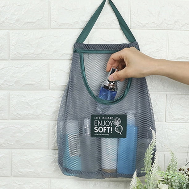 Bolsa de malla para colgar en la cocina, transparente, lavable, reutilizable, bolsa de frutas para comestibles (50 x 40 cm)