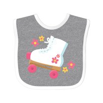 Inktastic Roller Skate Flowers Girls Baby Bib