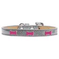 thumbnail image 1 of Pink Bone Widget Dog Collar Silver Ice Cream Size 16, 1 of 1