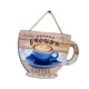 thumbnail image 5 of Letrero para puerta de cafetería, colgante de pared de madera, taza y plato decorativos livianos. B, 5 of 9