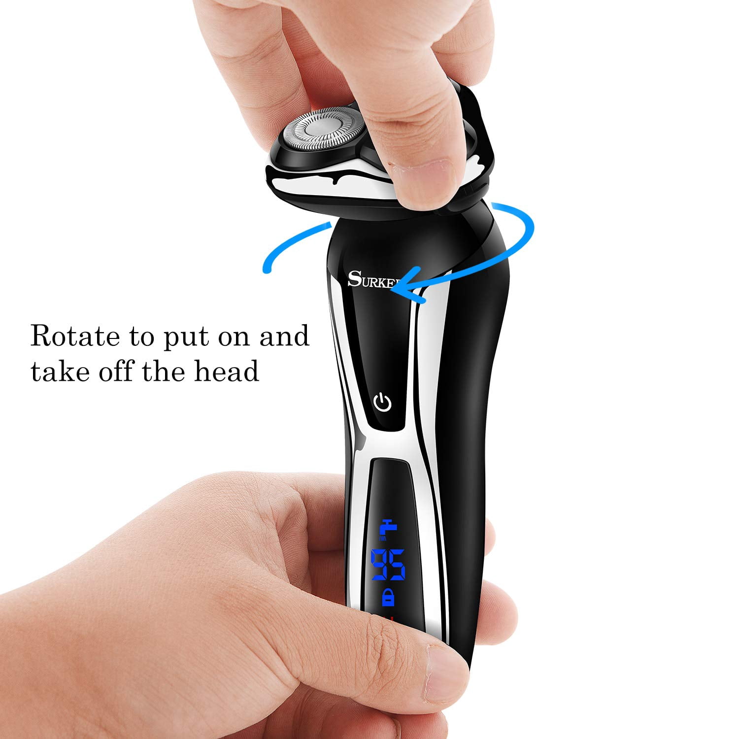 Hatteker Electric Shaver for Men 4 in 1 Nose Hair Face Trimmer Rotary Razor Trimmer for Men Cordless Rechargeable Beard USB Groomer Waterproof Wet Dry