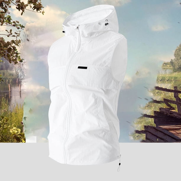 Ceisia UV Protection Men's Loose Fit Hooded Lightweight Quick-Dry Sun Vest Gift