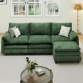 thumbnail image 2 of Dextrus Sectional Sofa with Ottoman, 108" L Shape Modern 4 Seat Cloud Couch with Pillow-Armrest,Green, 2 of 10