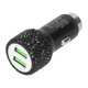 thumbnail image 5 of Cargador USB para automóvil 5 V Decoración de diamantes de imitación Adaptador de carga rápida de doble puerto Accesorio para interior de automóvil Negro, 5 of 10