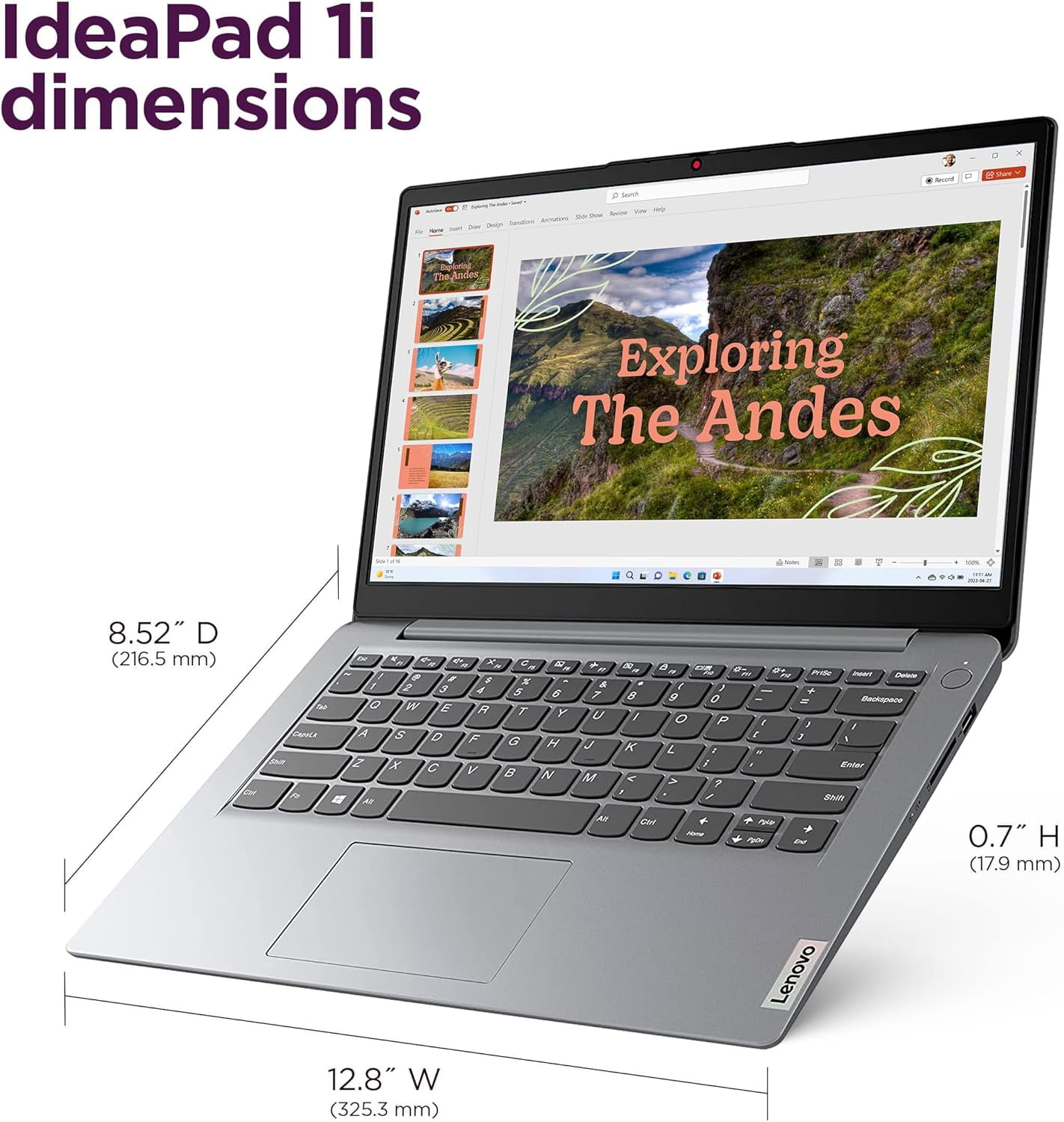 Lenovo IdeaPad 1i Student Laptop, 14" Anti-Glare HD Display, Intel Dual Core Processor, 20GB RAM, 1TB SSD+128GB eMMC, Intel UHD Graphics, Wi-Fi, Windows 11 Home, with 5ave 6-In-1 Accessory Kit