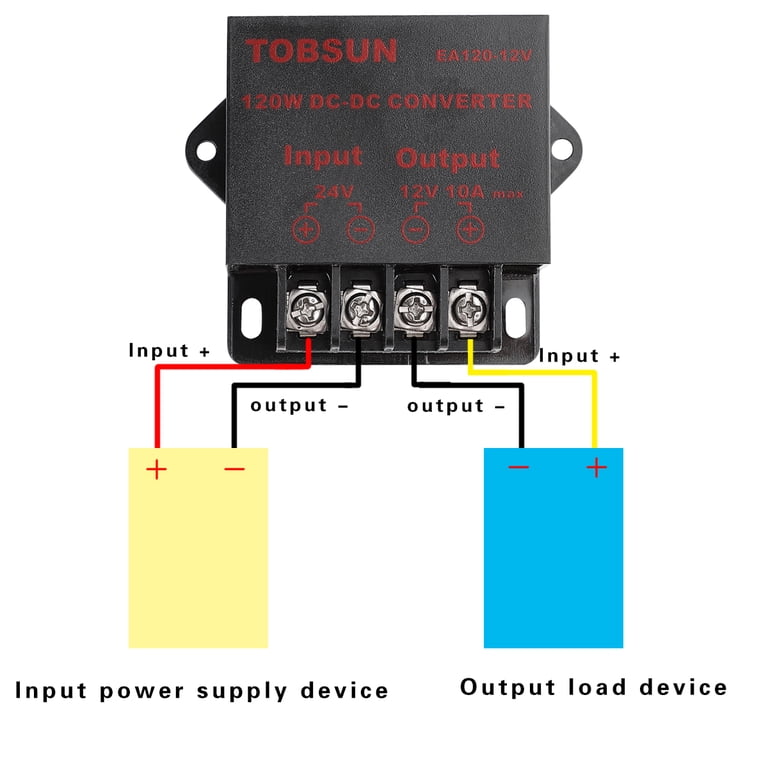 DC 24V To 12V 10A Step-Down Converter - 120W Buck Voltage Regulator For Car, Truck, RV
