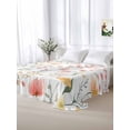 thumbnail image 5 of Elegant Spring Floral Queen Size Flat Sheet, Wrinkleproof & Fadeproof Cooling Flat Bed Sheet Only, Botanical Summer Flowers Breathable Soft Bedding Top Sheets 90 x 102 Inches, 5 of 8