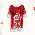 thumbnail image 1 of Vestido Rojo Para Padres E Hijos Conjunto de pijama familiar de 2 piezas Conjunto informal de manga larga con estampado de alce y pantalones Traje diario Kuymtek Bebe Rojo 6M para Niño, 1 of 7
