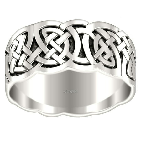 Men's 0.925 Sterling Silver Irish Celtic Love Knot Ring (The Best Irish Bands)